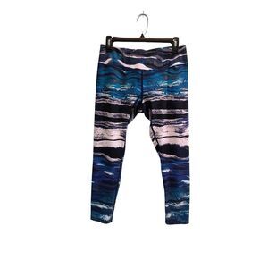 Apana blue/black/white cropped leggings - L
